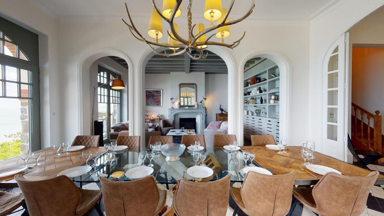 Les Roches Grises, Luxueuse Villa Face Mer, 4Etoiles, Spa Et Jardin Panoramique, Societe La Clef Decamp Γκρανβίλ Εξωτερικό φωτογραφία