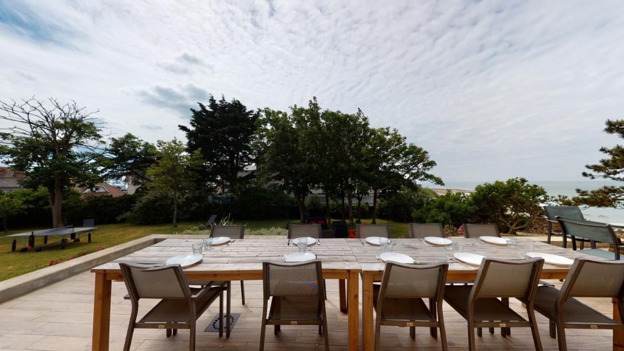 Les Roches Grises, Luxueuse Villa Face Mer, 4Etoiles, Spa Et Jardin Panoramique, Societe La Clef Decamp Γκρανβίλ Εξωτερικό φωτογραφία