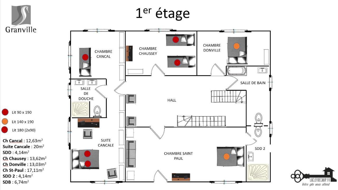 Les Roches Grises, Luxueuse Villa Face Mer, 4Etoiles, Spa Et Jardin Panoramique, Societe La Clef Decamp Γκρανβίλ Εξωτερικό φωτογραφία