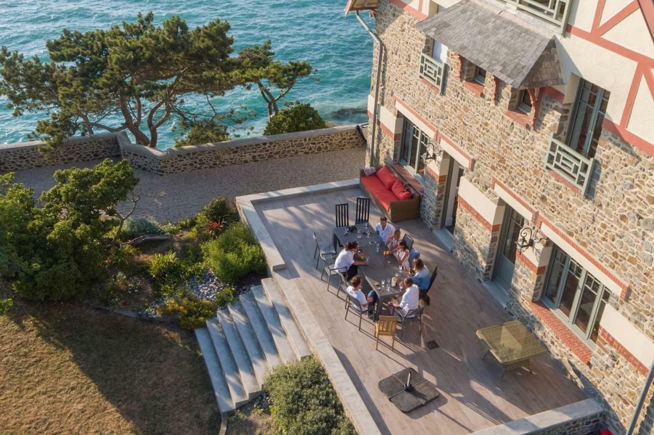Les Roches Grises, Luxueuse Villa Face Mer, 4Etoiles, Spa Et Jardin Panoramique, Societe La Clef Decamp Γκρανβίλ Εξωτερικό φωτογραφία