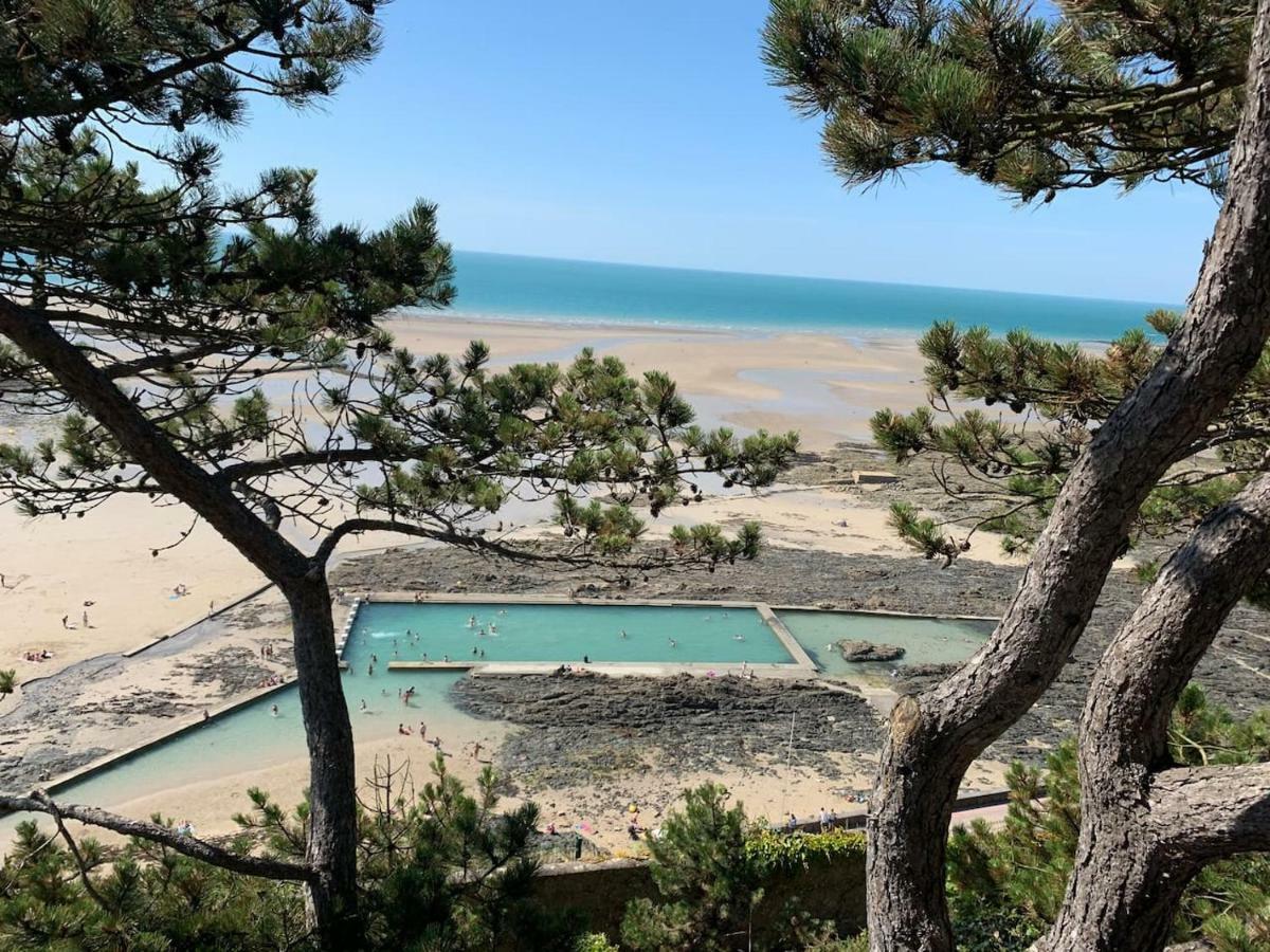 Les Roches Grises, Luxueuse Villa Face Mer, 4Etoiles, Spa Et Jardin Panoramique, Societe La Clef Decamp Γκρανβίλ Εξωτερικό φωτογραφία