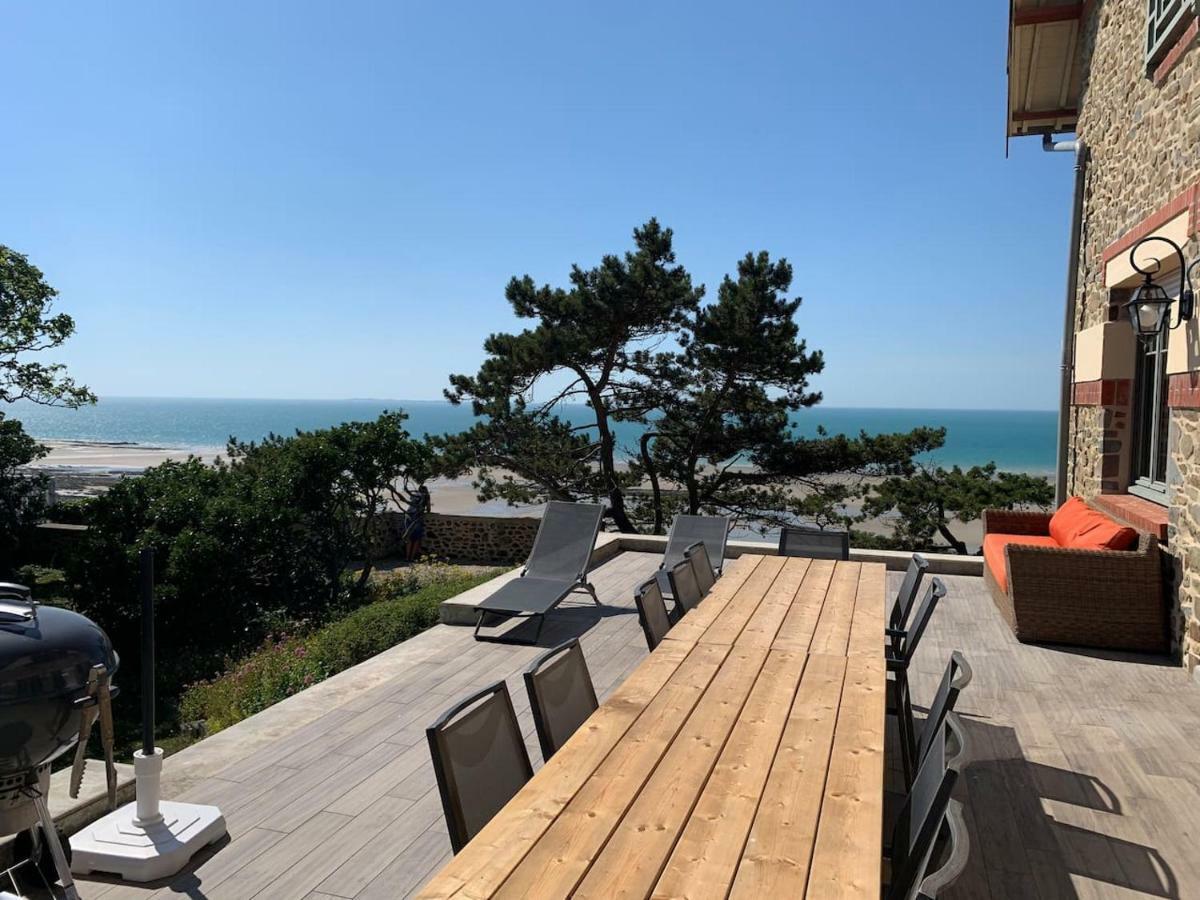 Les Roches Grises, Luxueuse Villa Face Mer, 4Etoiles, Spa Et Jardin Panoramique, Societe La Clef Decamp Γκρανβίλ Εξωτερικό φωτογραφία